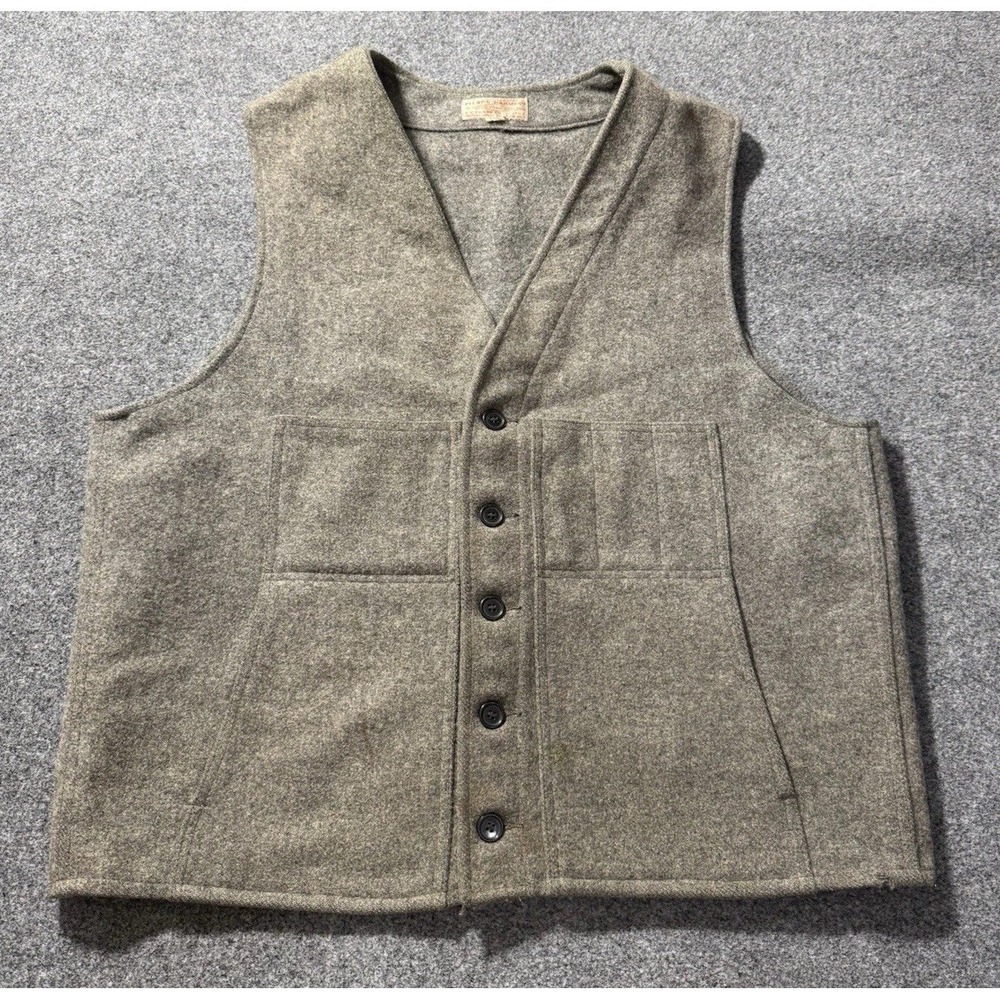 Vintage FILSON Men's Mackinaw Vest 100% Virgin Wool -Gray